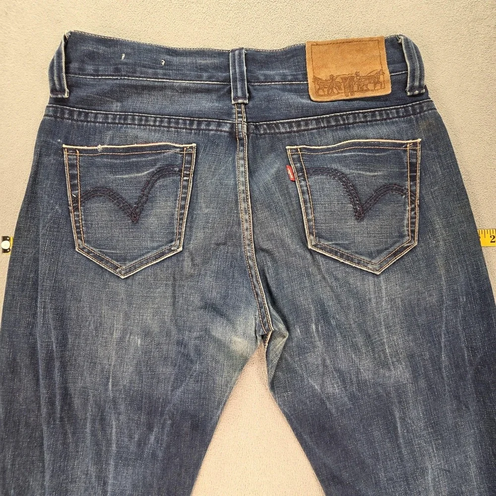 Levis Premium Jeans Mens‎ Selvedge Blue Med Wash Whiskers Fits 31x32
